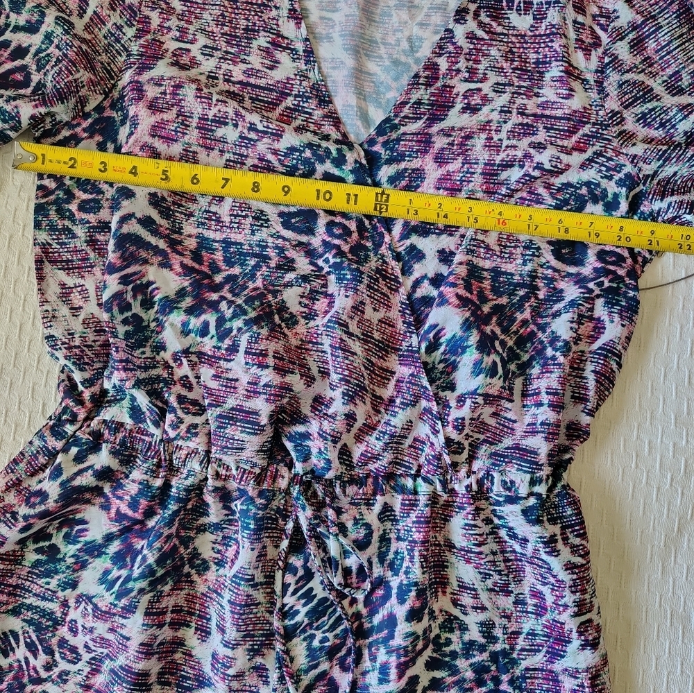 Jennifer Lopez Bell Sleeve Romper Dressy  Blue And Purple Size XL - Picture 7 of 11